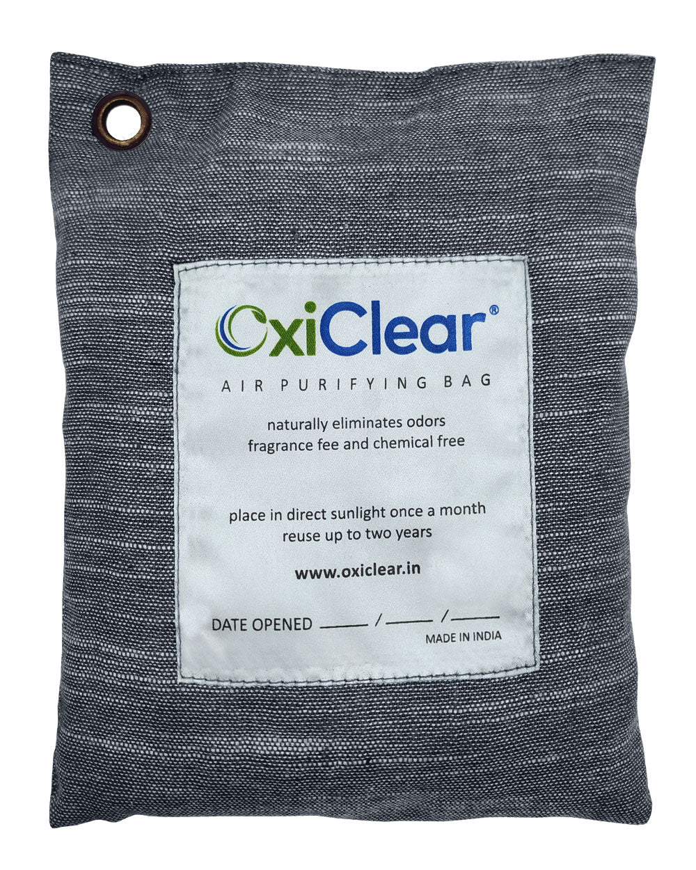 OxiClear Air Purifying Bag with Coconut Activated Charcoal, Odor Eliminator Absorber for Office Room Cars Closets (250g) (Charcoal Gray)