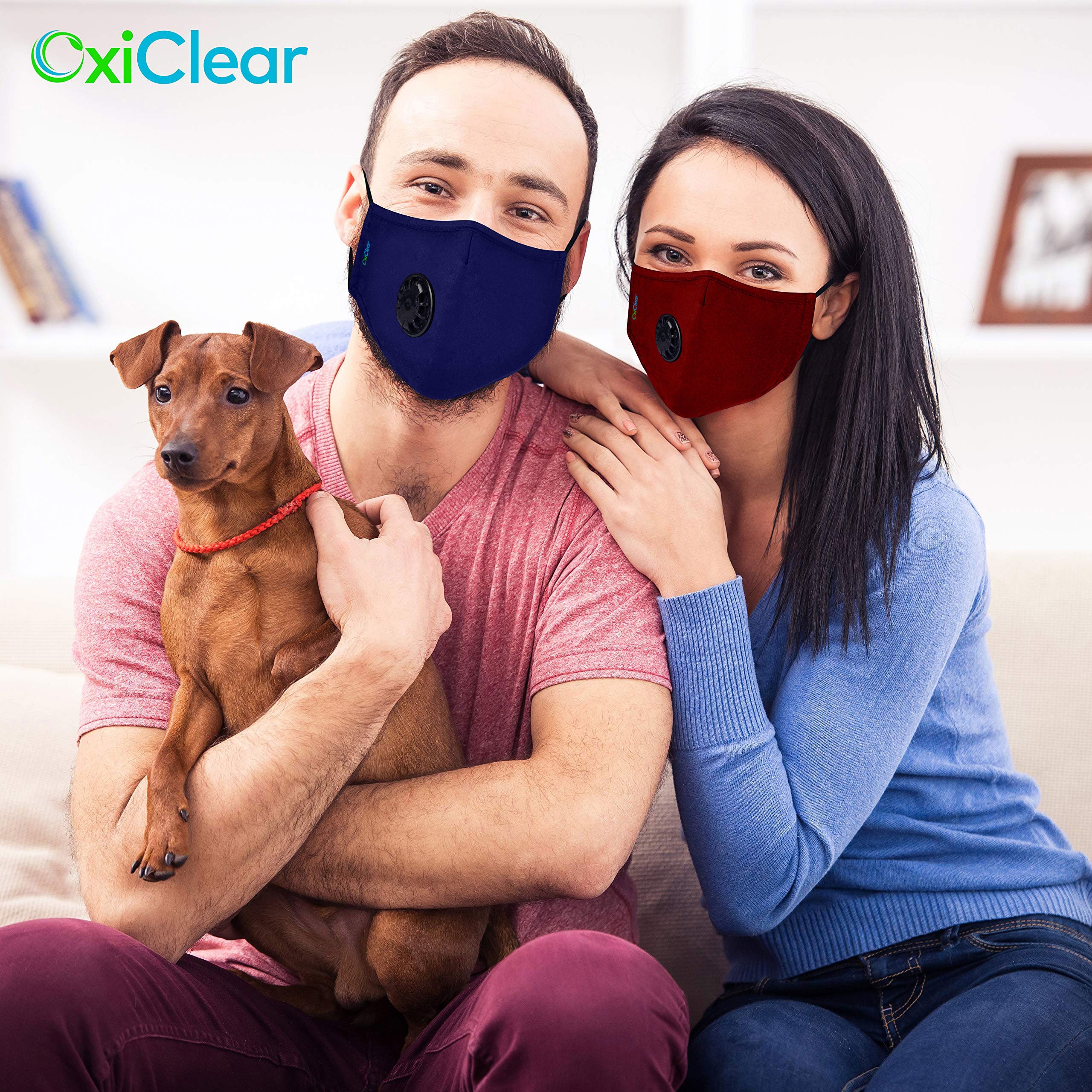 OxiClear N99 Pollution Mask With Carbon Filters Reusable D.R.D.O Certified (Multicolour Dark - Pack of 3)