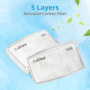 
            
                Load image into Gallery viewer, OxiClear Refill Filters, N99 PM 2.5 Activated Carbon Filter (Pack of 10)
            
        