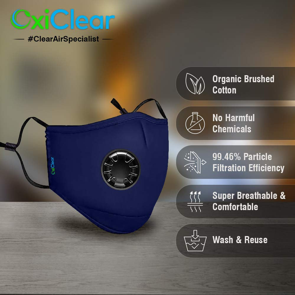 OxiClear N99 Face Mask (Royal Blue) (WITH VALVE)