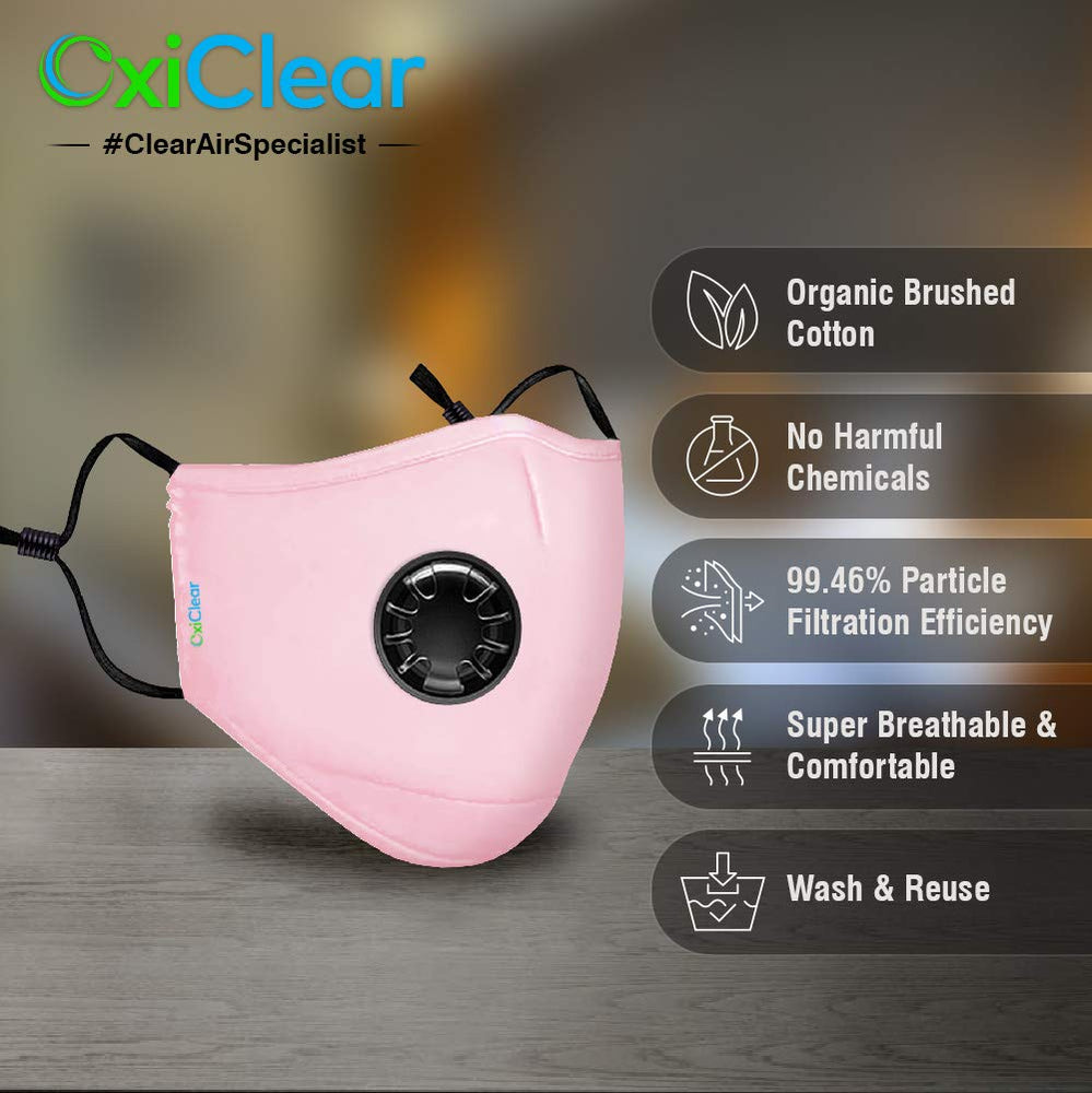 
            
                Load image into Gallery viewer, OxiClear N99 Face Mask (Lush Pink)(with valve)
            
        